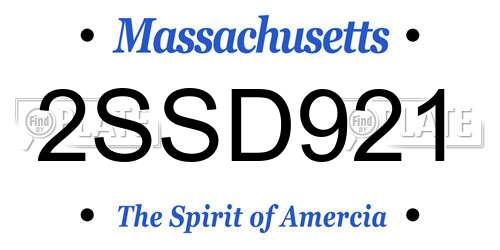 2SSD921 Massachusetts License Plate