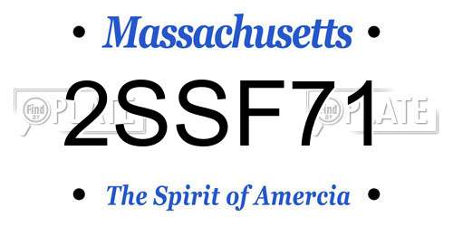 2SSF71 Massachusetts License Plate