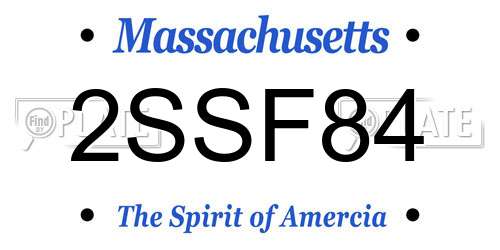2SSF84 Massachusetts License Plate