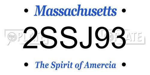 2SSJ93 Massachusetts License Plate