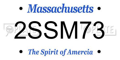 2SSM73 Massachusetts License Plate