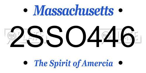 2SSO446 Massachusetts License Plate