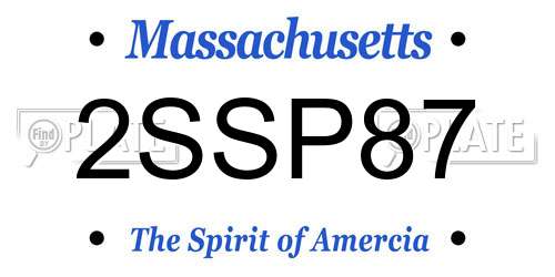 2SSP87 Massachusetts License Plate