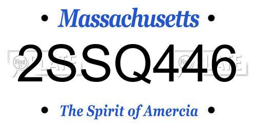 2SSQ446 Massachusetts License Plate