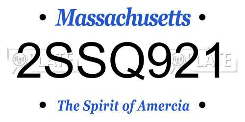 2SSQ921 Massachusetts License Plate