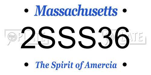 2SSS36 Massachusetts License Plate