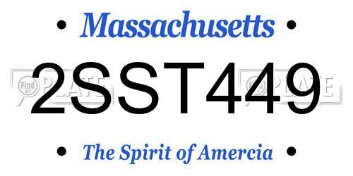 2SST449 Massachusetts License Plate