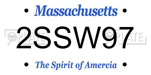 2SSW97 Massachusetts License Plate