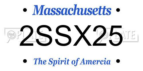 2SSX25 Massachusetts License Plate
