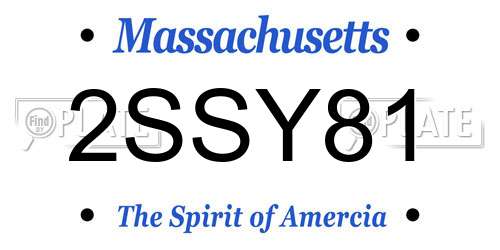 2SSY81 Massachusetts License Plate