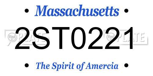 2ST0221 Massachusetts License Plate