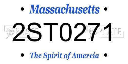 2ST0271 Massachusetts License Plate