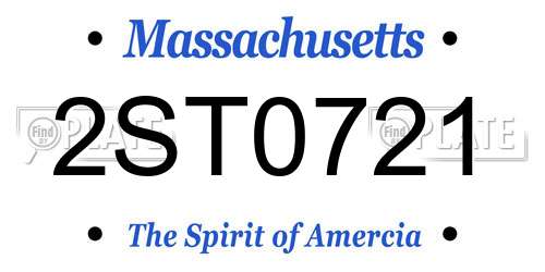 2ST0721 Massachusetts License Plate