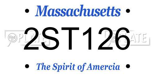 2ST126 Massachusetts License Plate