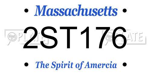 2ST176 Massachusetts License Plate