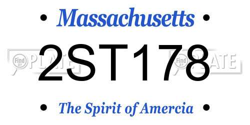 2ST178 Massachusetts License Plate