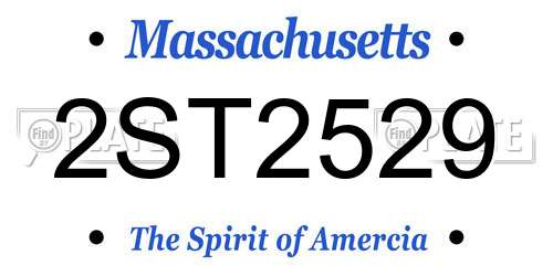 2ST2529 Massachusetts License Plate