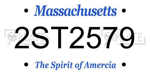 2ST2579 Massachusetts License Plate