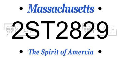 2ST2829 Massachusetts License Plate