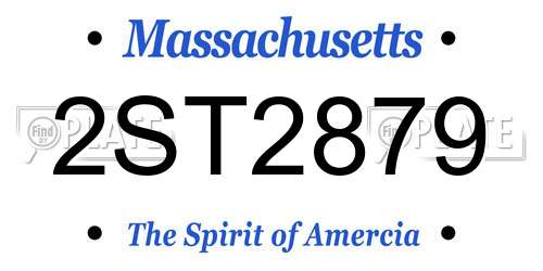 2ST2879 Massachusetts License Plate