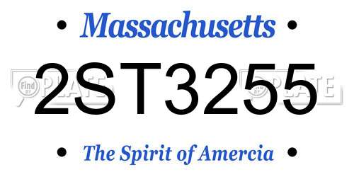 2ST3255 Massachusetts License Plate