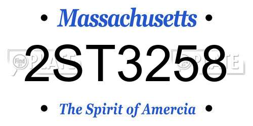 2ST3258 Massachusetts License Plate