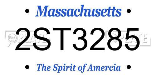 2ST3285 Massachusetts License Plate