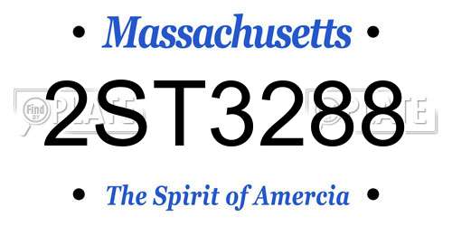 2ST3288 Massachusetts License Plate