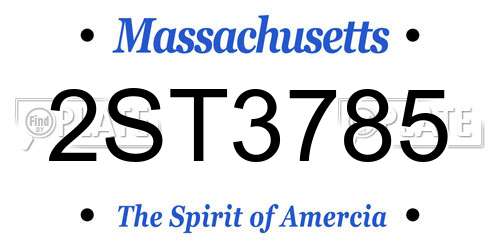 2ST3785 Massachusetts License Plate