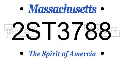 2ST3788 Massachusetts License Plate
