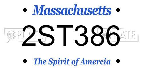2ST386 Massachusetts License Plate