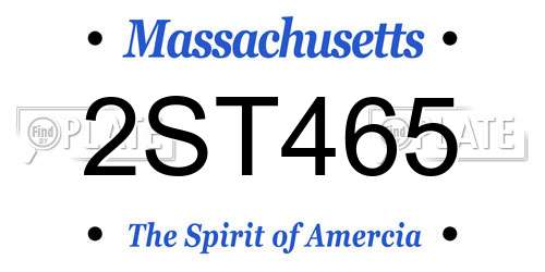 2ST465 Massachusetts License Plate
