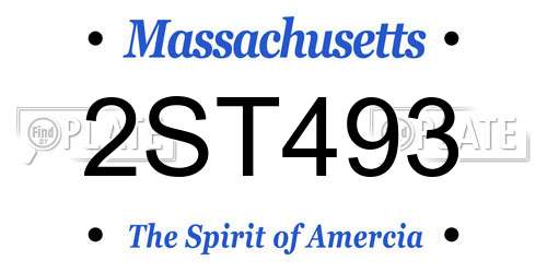 2ST493 Massachusetts License Plate