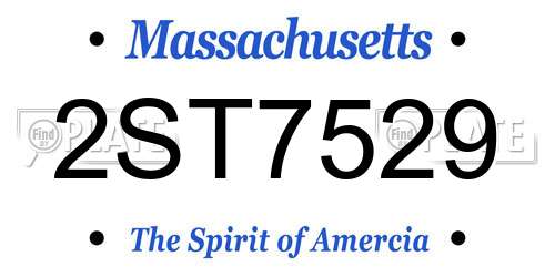 2ST7529 Massachusetts License Plate