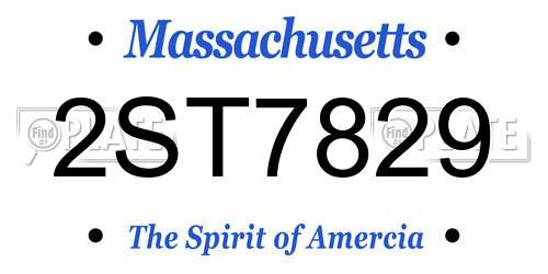 2ST7829 Massachusetts License Plate