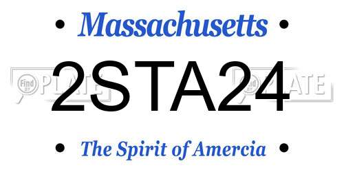 2STA24 Massachusetts License Plate