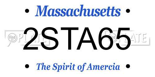 2STA65 Massachusetts License Plate