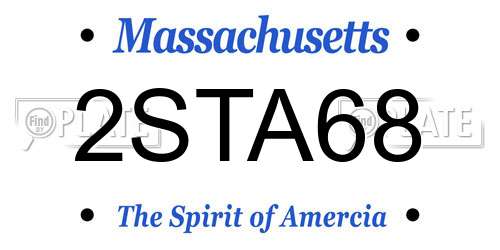 2STA68 Massachusetts License Plate