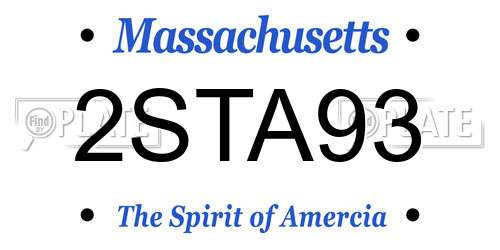 2STA93 Massachusetts License Plate