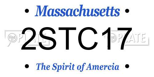 2STC17 Massachusetts License Plate