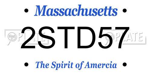 2STD57 Massachusetts License Plate