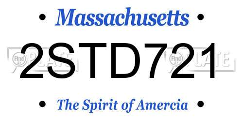 2STD721 Massachusetts License Plate