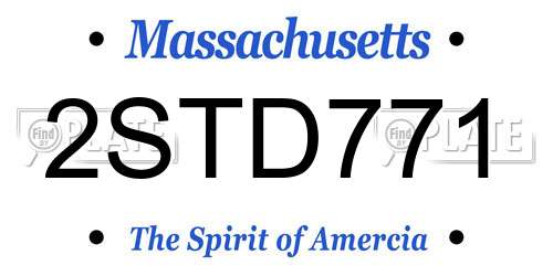 2STD771 Massachusetts License Plate
