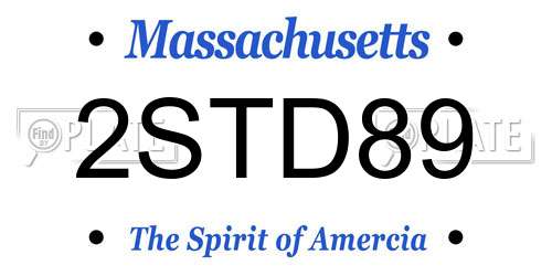 2STD89 Massachusetts License Plate