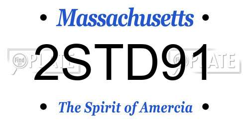 2STD91 Massachusetts License Plate