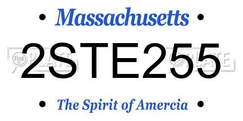 2STE255 Massachusetts License Plate