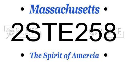 2STE258 Massachusetts License Plate