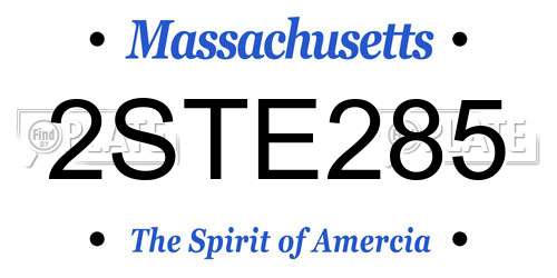 2STE285 Massachusetts License Plate