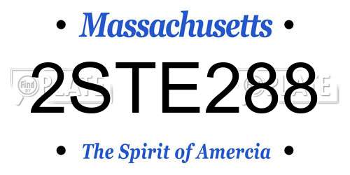 2STE288 Massachusetts License Plate