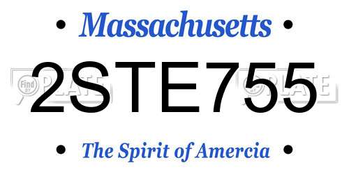 2STE755 Massachusetts License Plate